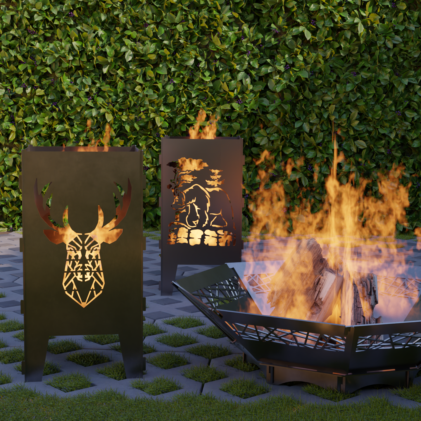 Feuerkörbe und Schalen