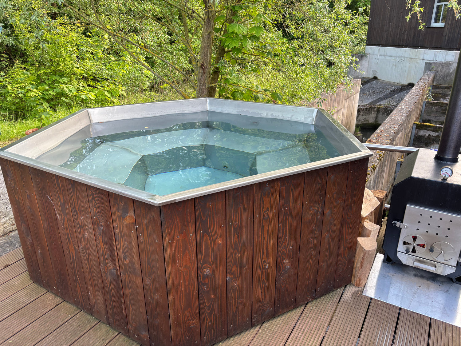Beheizter Whirlpool aus Edelstahl