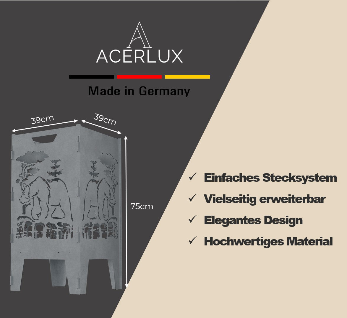 Feuerkorb Bärenmotiv